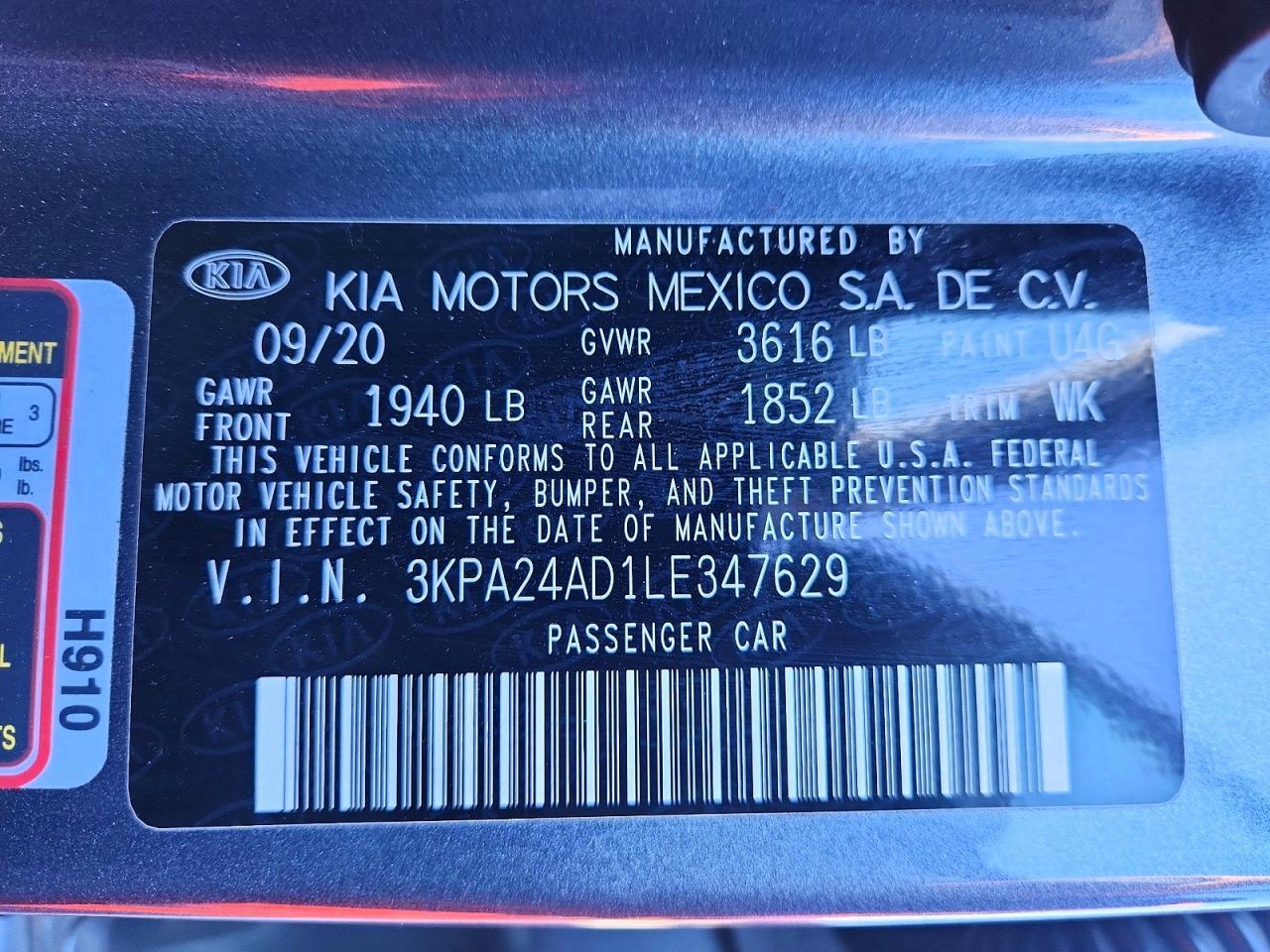 2020 KIA RIO