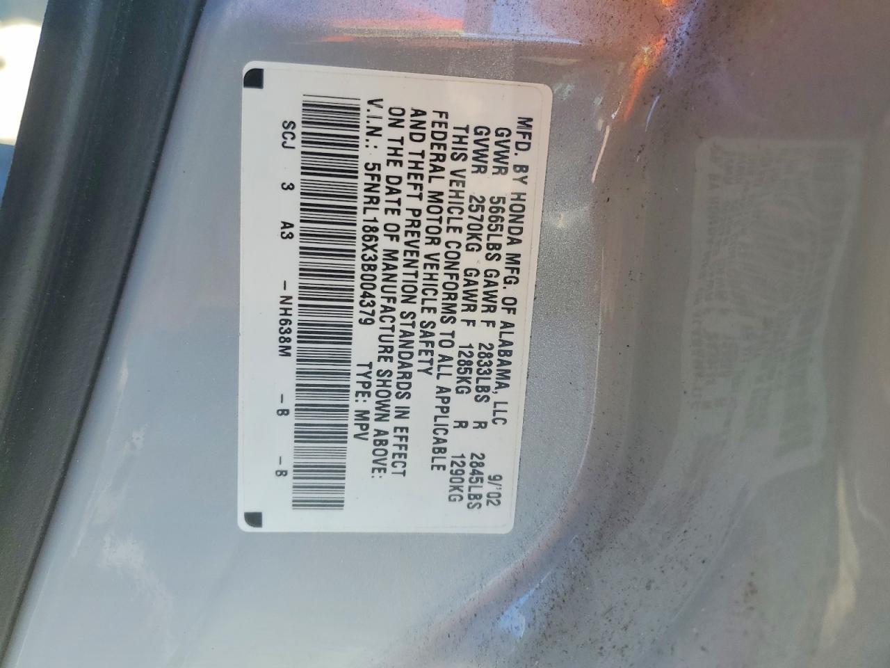 2003 HONDA ODYSSEY