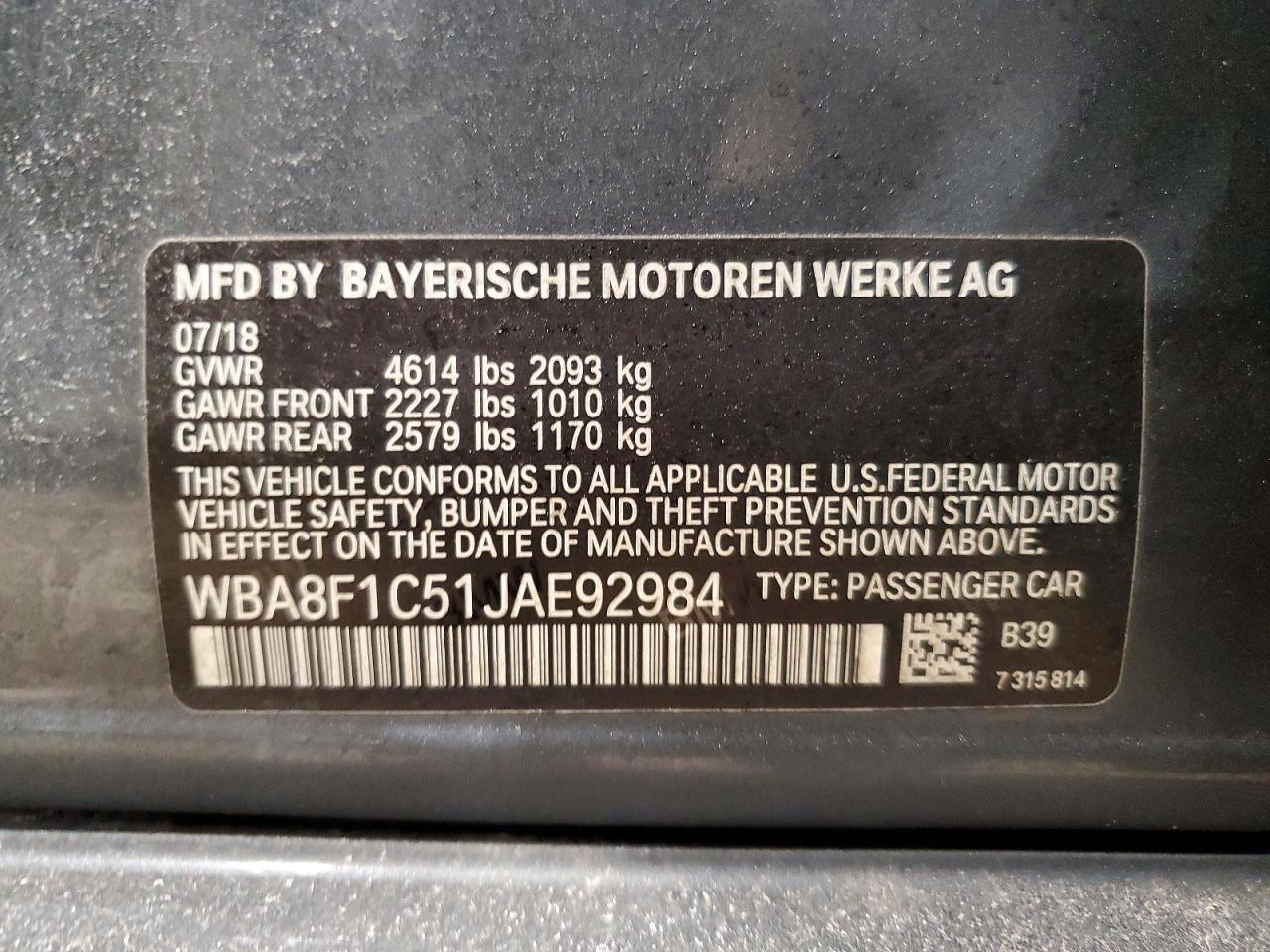 2018 BMW 3 SERIES