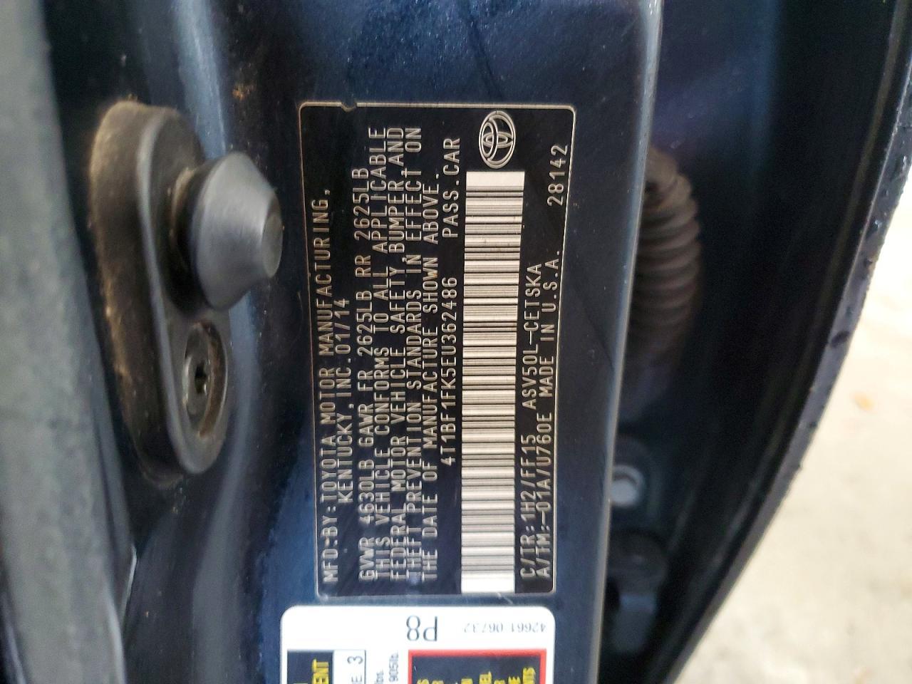 2014 TOYOTA CAMRY