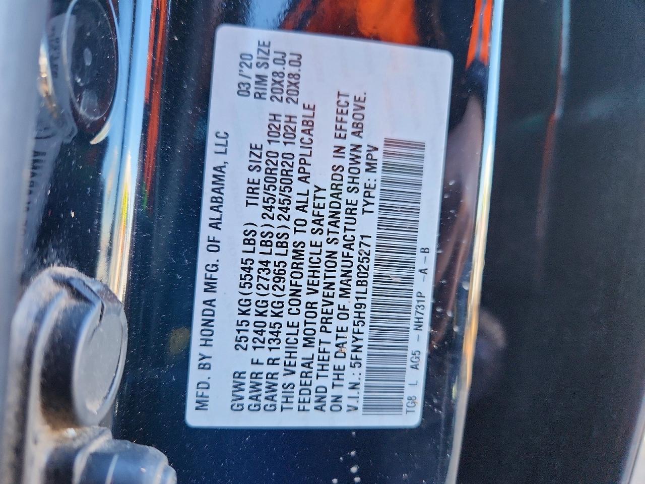 2020 HONDA PILOT