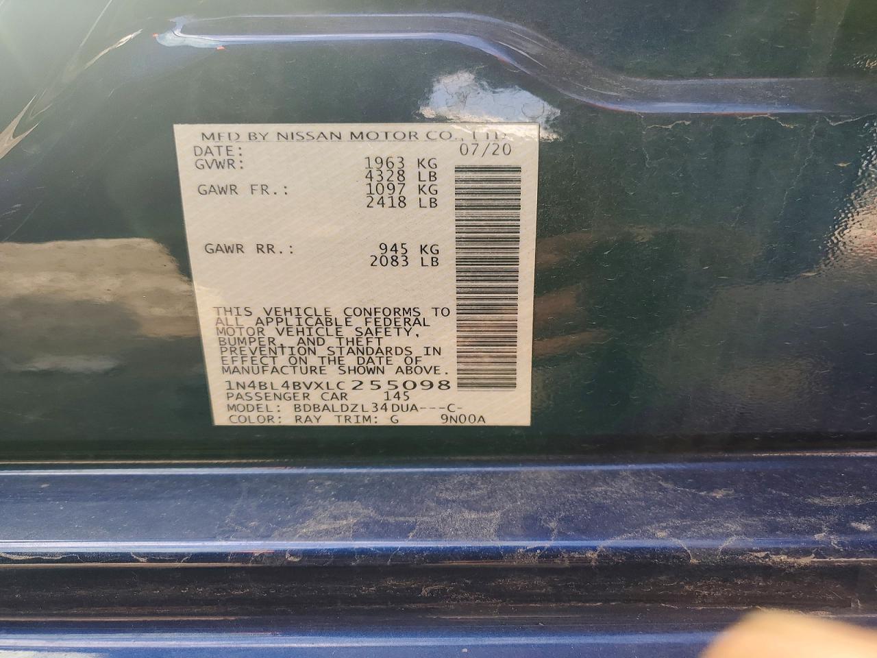 2020 NISSAN ALTIMA