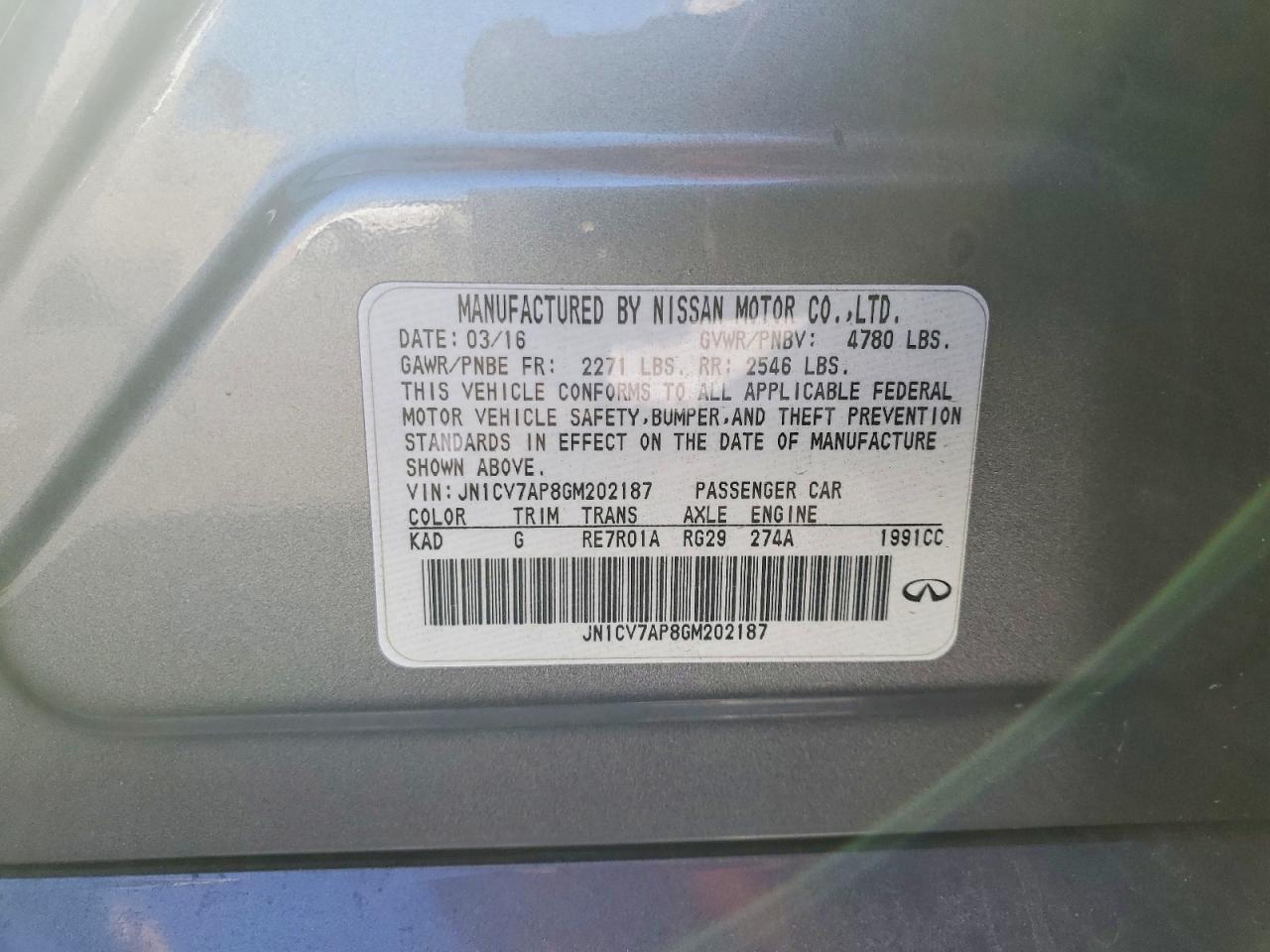 2016 INFINITI Q50