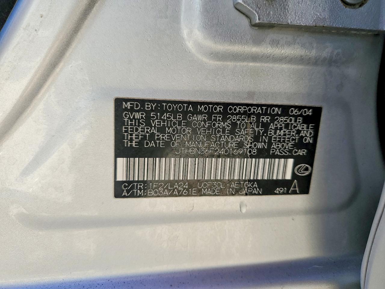 2004 LEXUS Ls 430