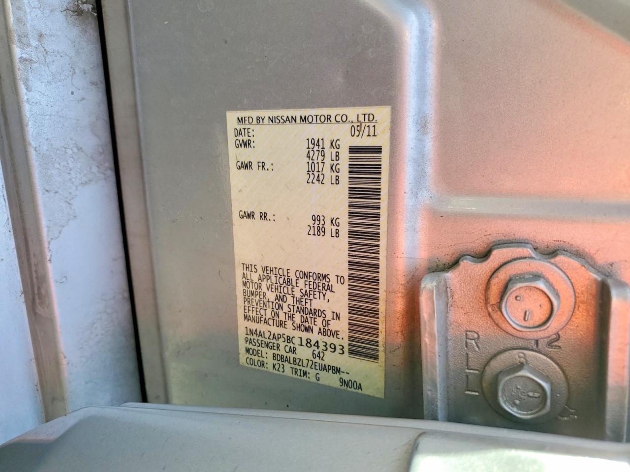 2011 NISSAN ALTIMA