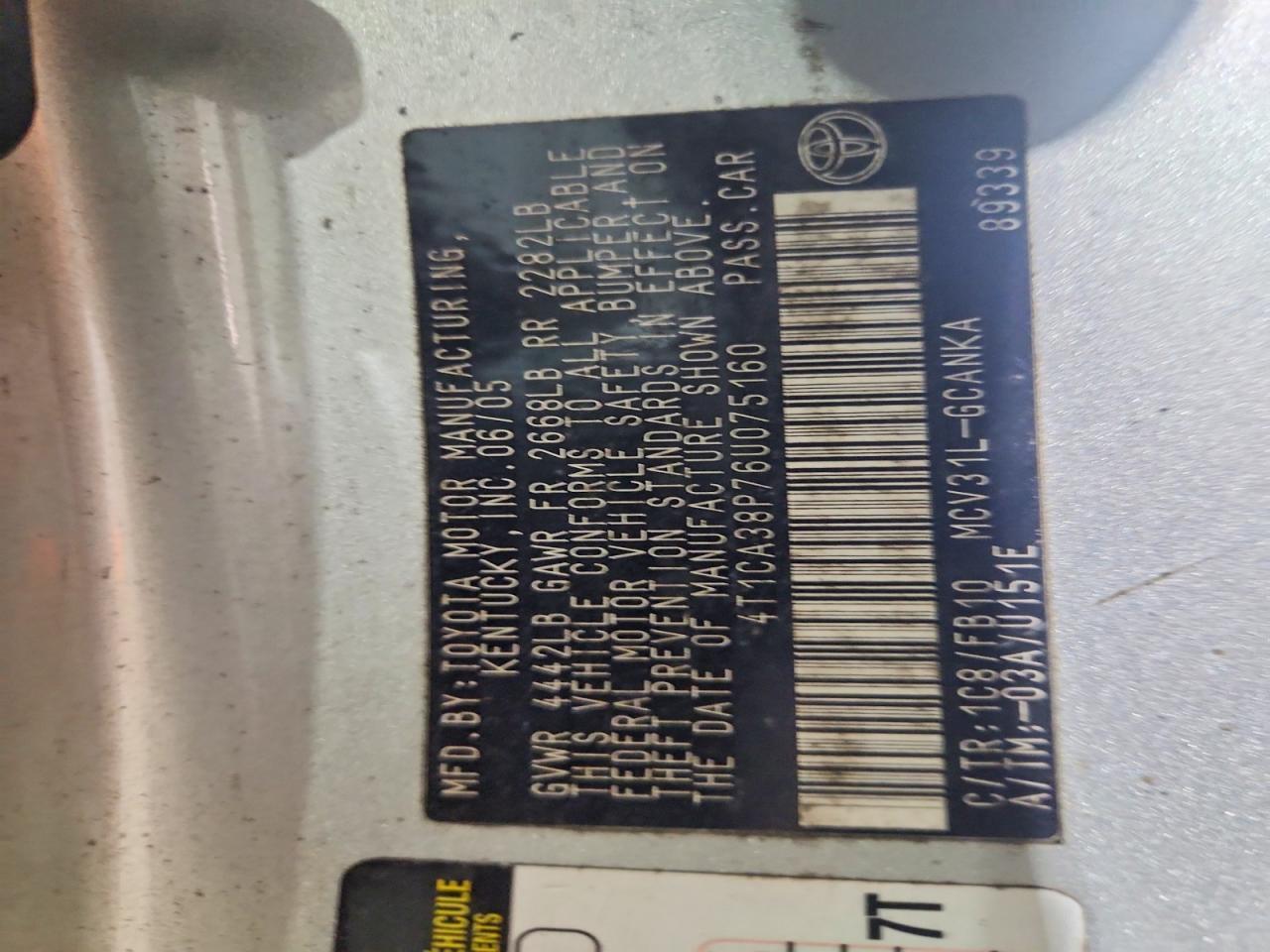 2006 TOYOTA CAMRY