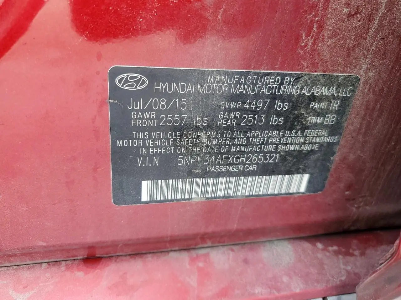 2016 HYUNDAI SONATA