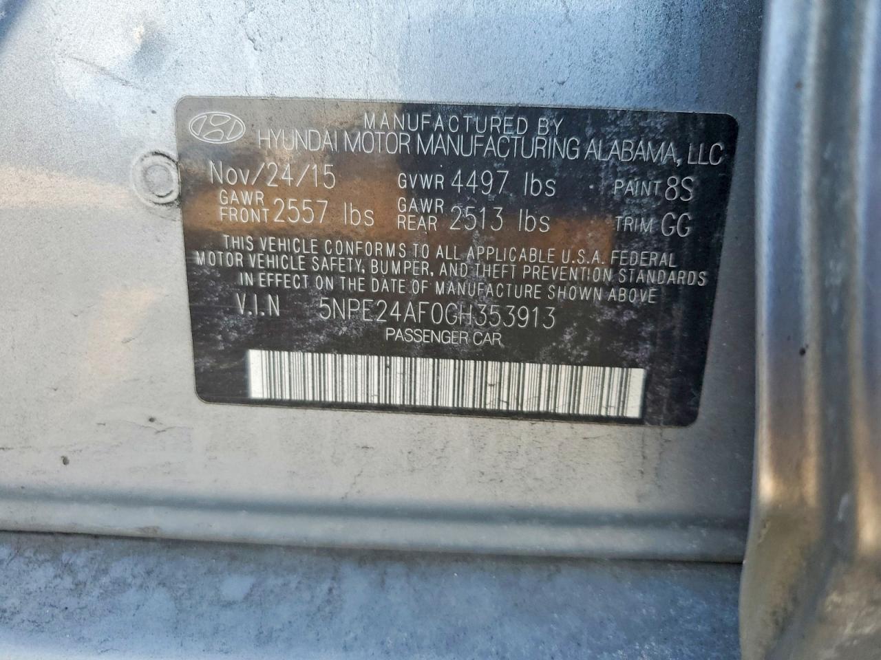 2016 HYUNDAI SONATA