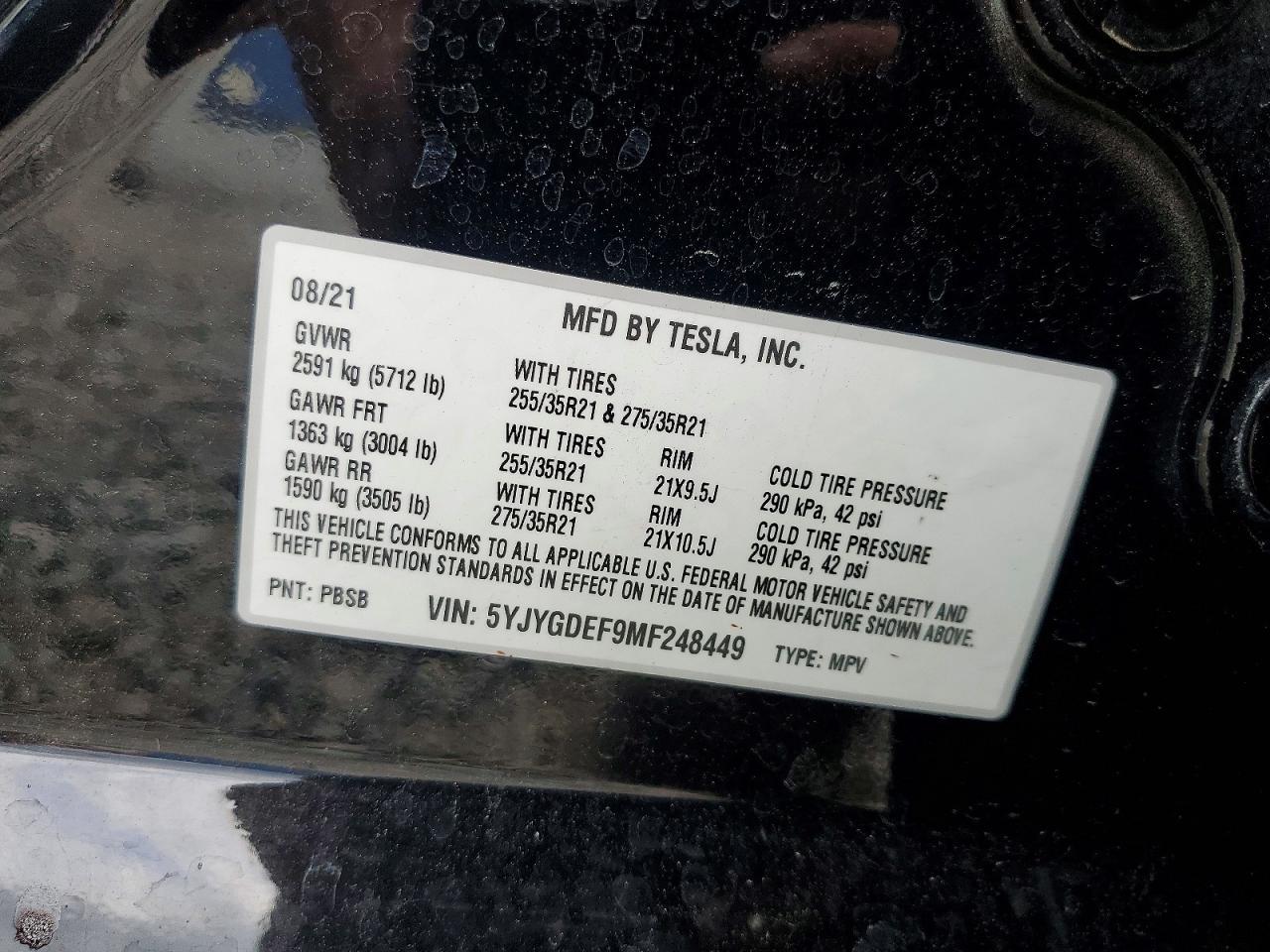 2021 TESLA MODEL Y