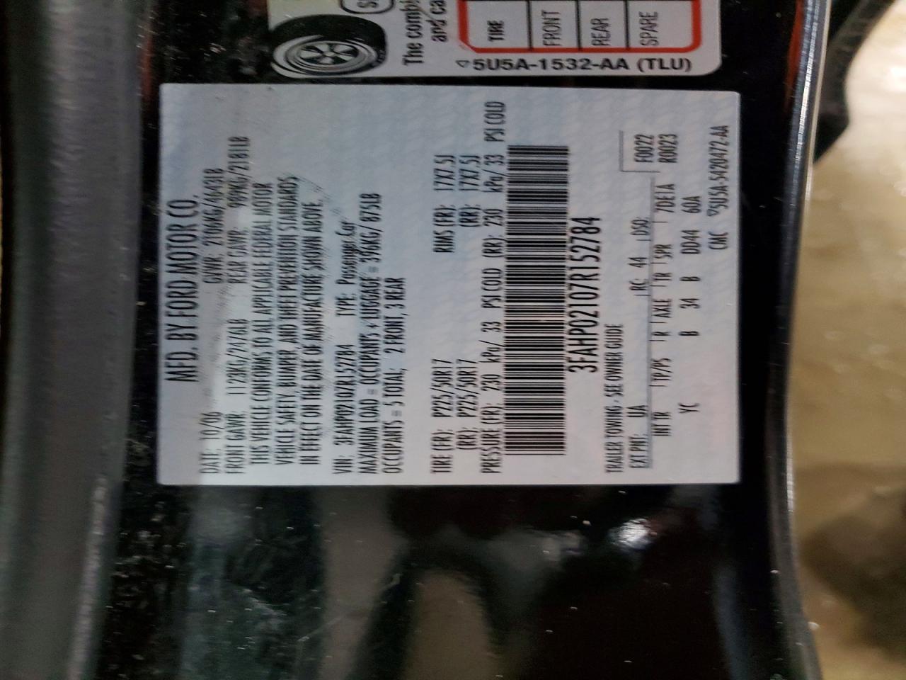 2007 FORD FUSION