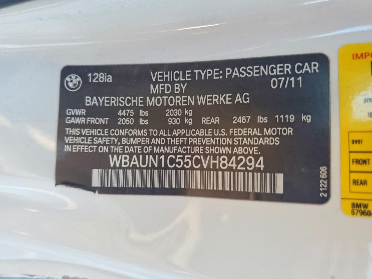 2012 BMW 1 Series