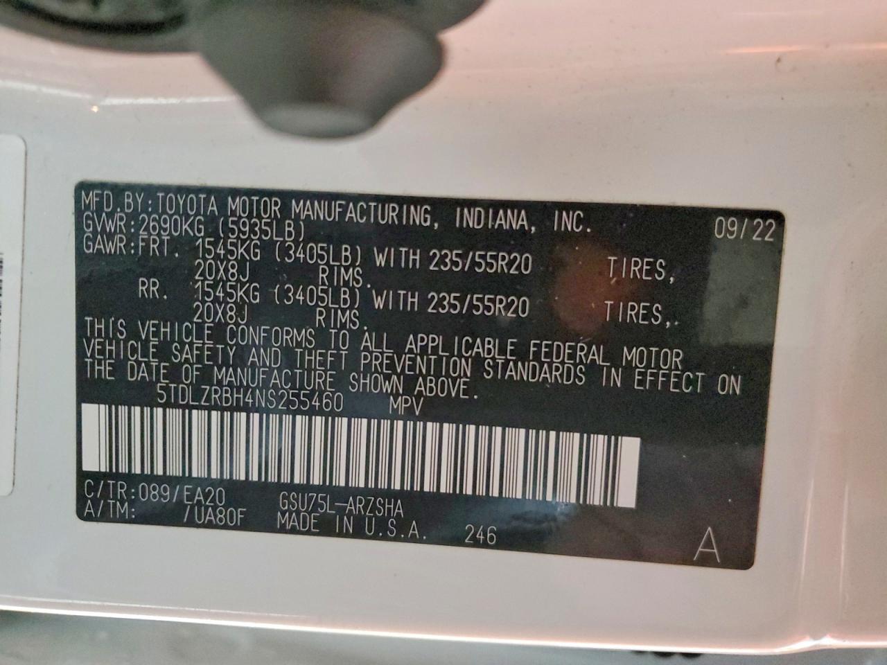 2022 TOYOTA HIGHLANDER