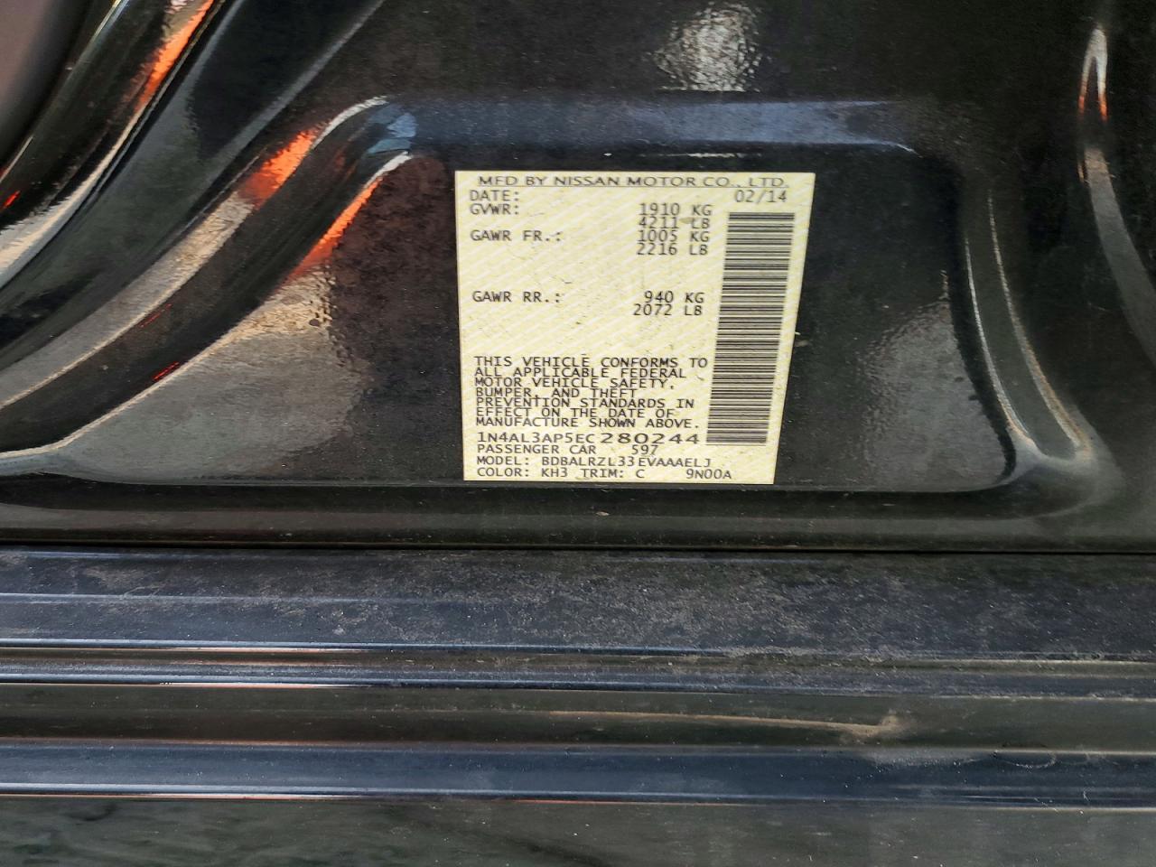 2014 NISSAN ALTIMA