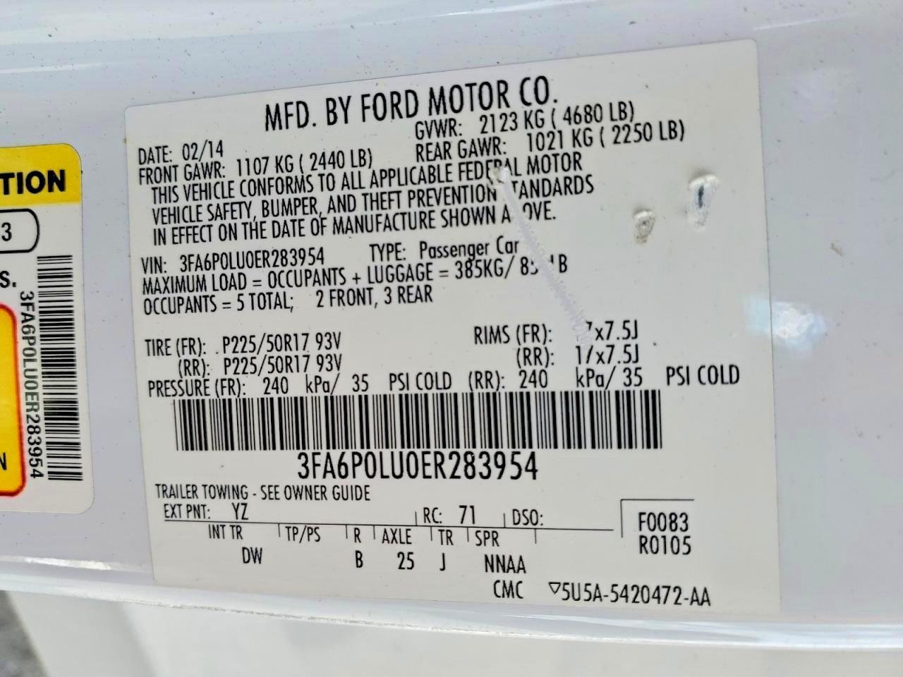 2014 FORD FUSION