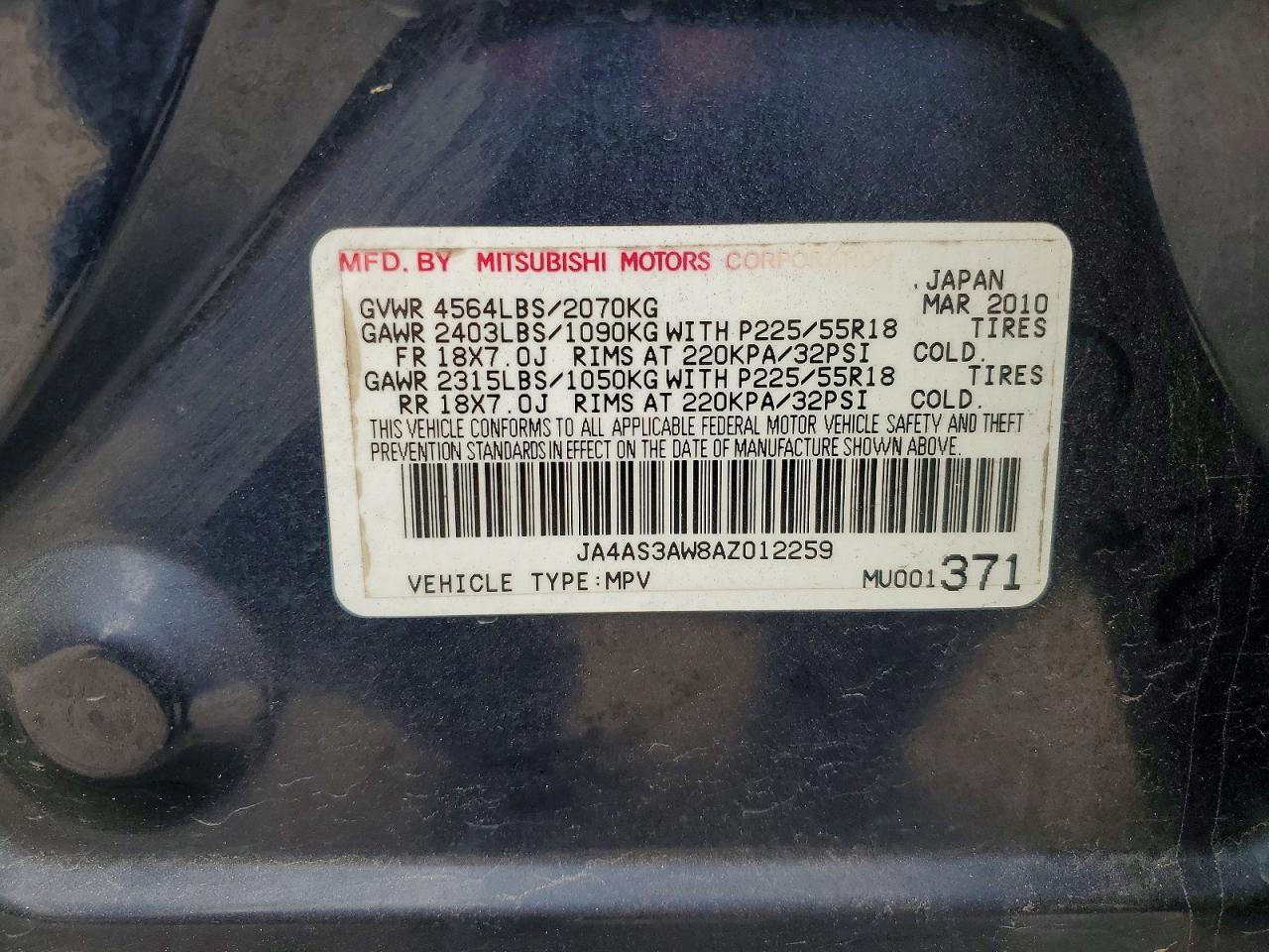 2010 MITSUBISHI outlander