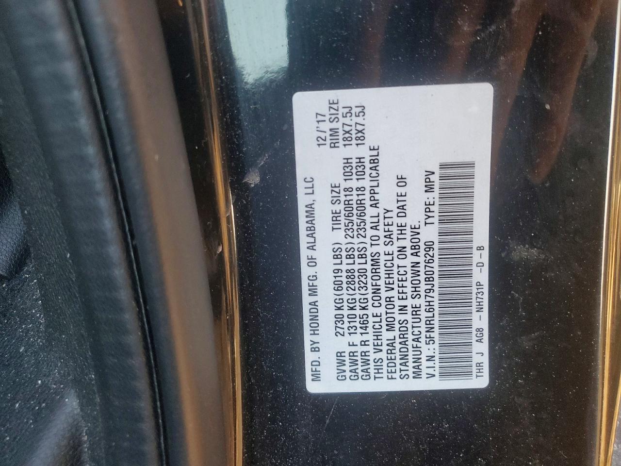 2018 HONDA ODYSSEY