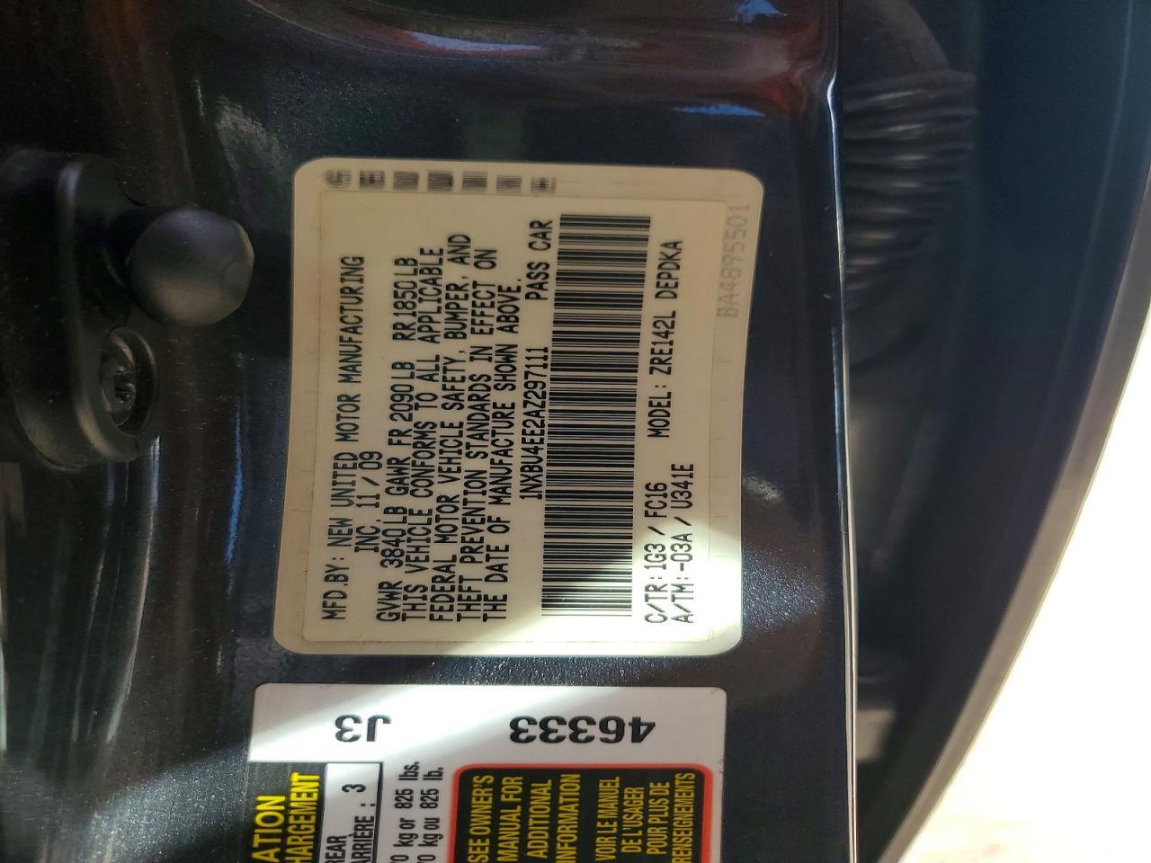 2010 TOYOTA COROLLA