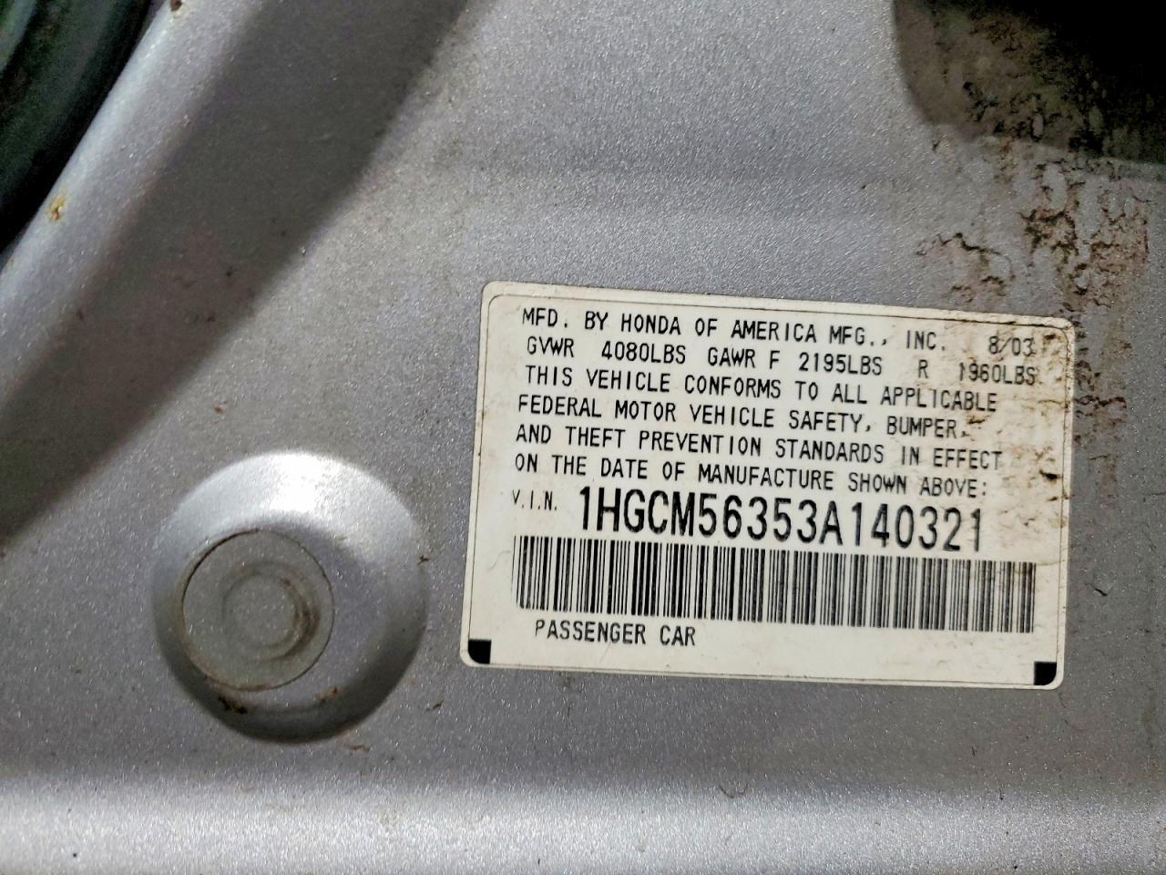 2003 HONDA ACCORD