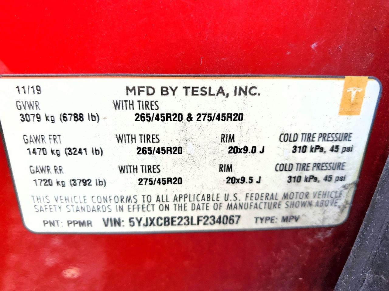 2020 TESLA MODEL X