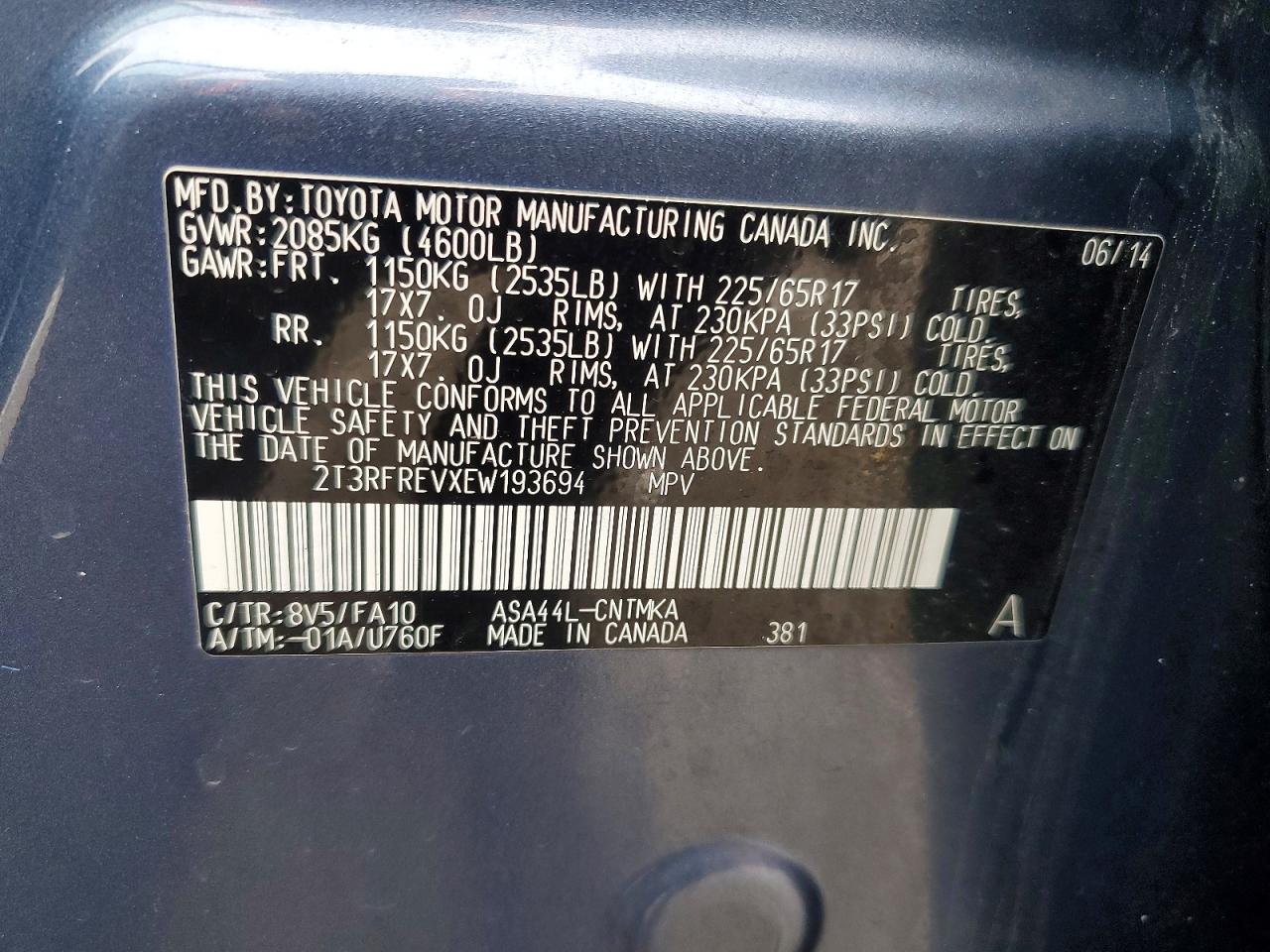 2014 TOYOTA RAV4