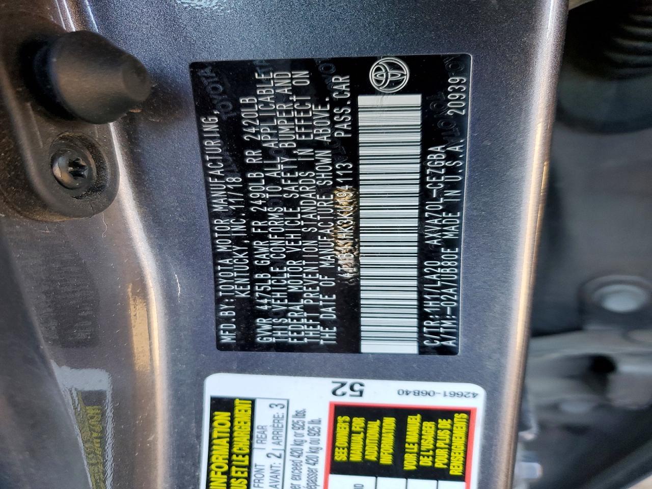 2019 TOYOTA CAMRY