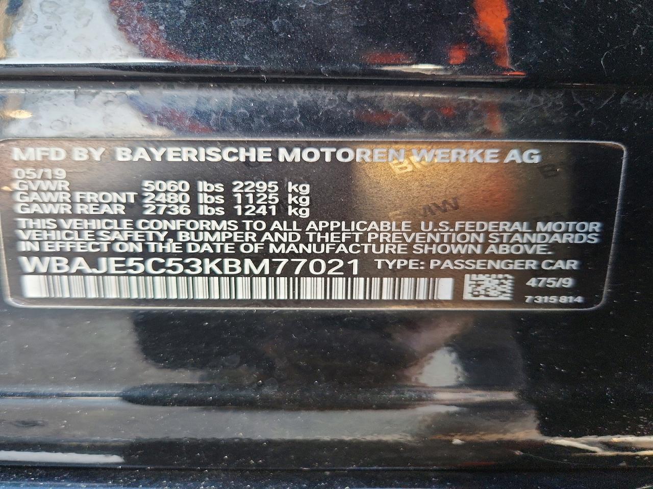 2019 BMW 5 series