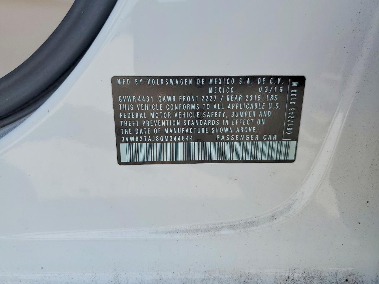 2016 VOLKSWAGEN JETTA