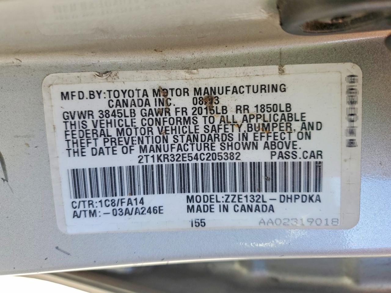 2004 TOYOTA MATRIX