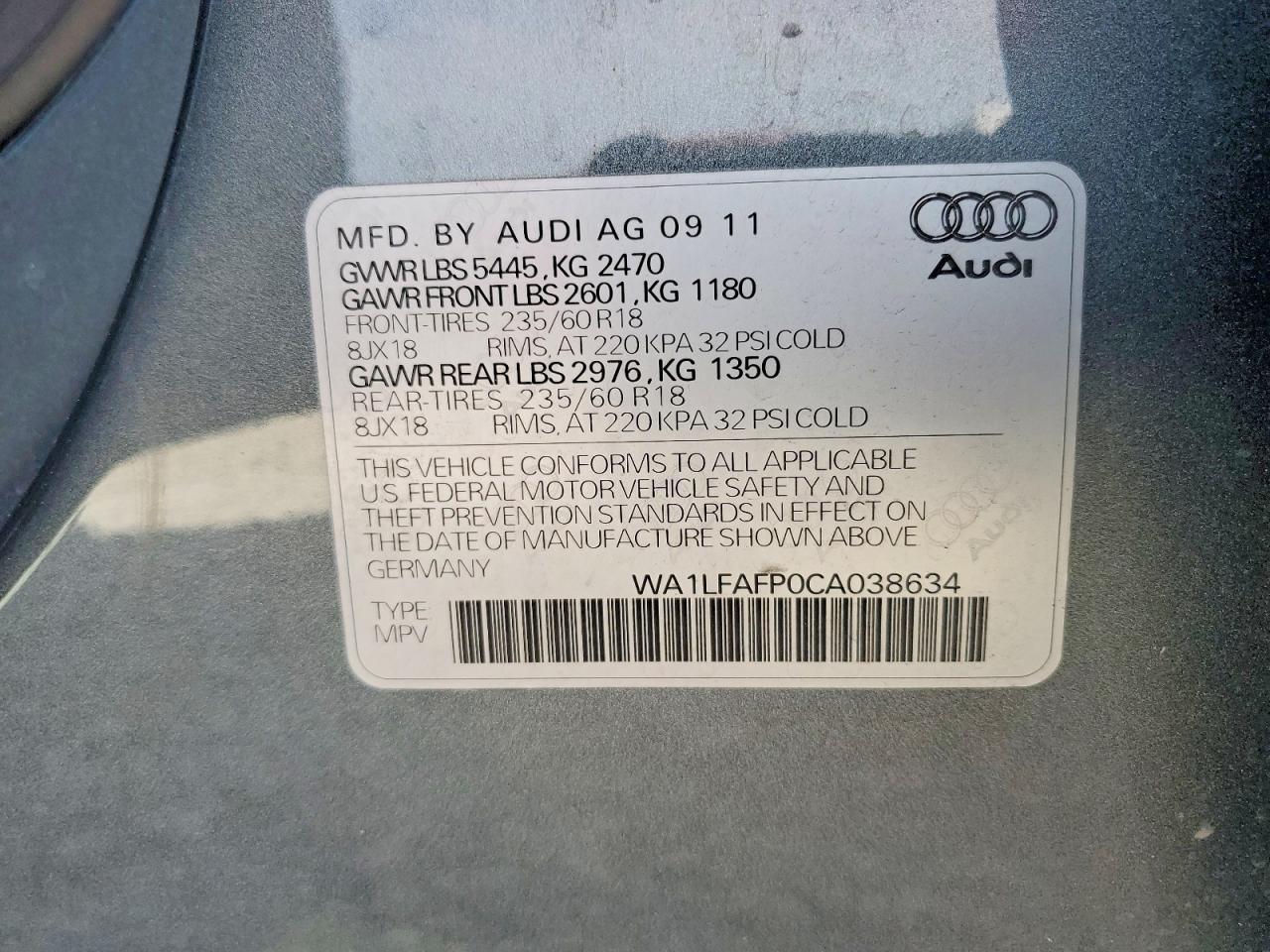 2012 AUDI Q5