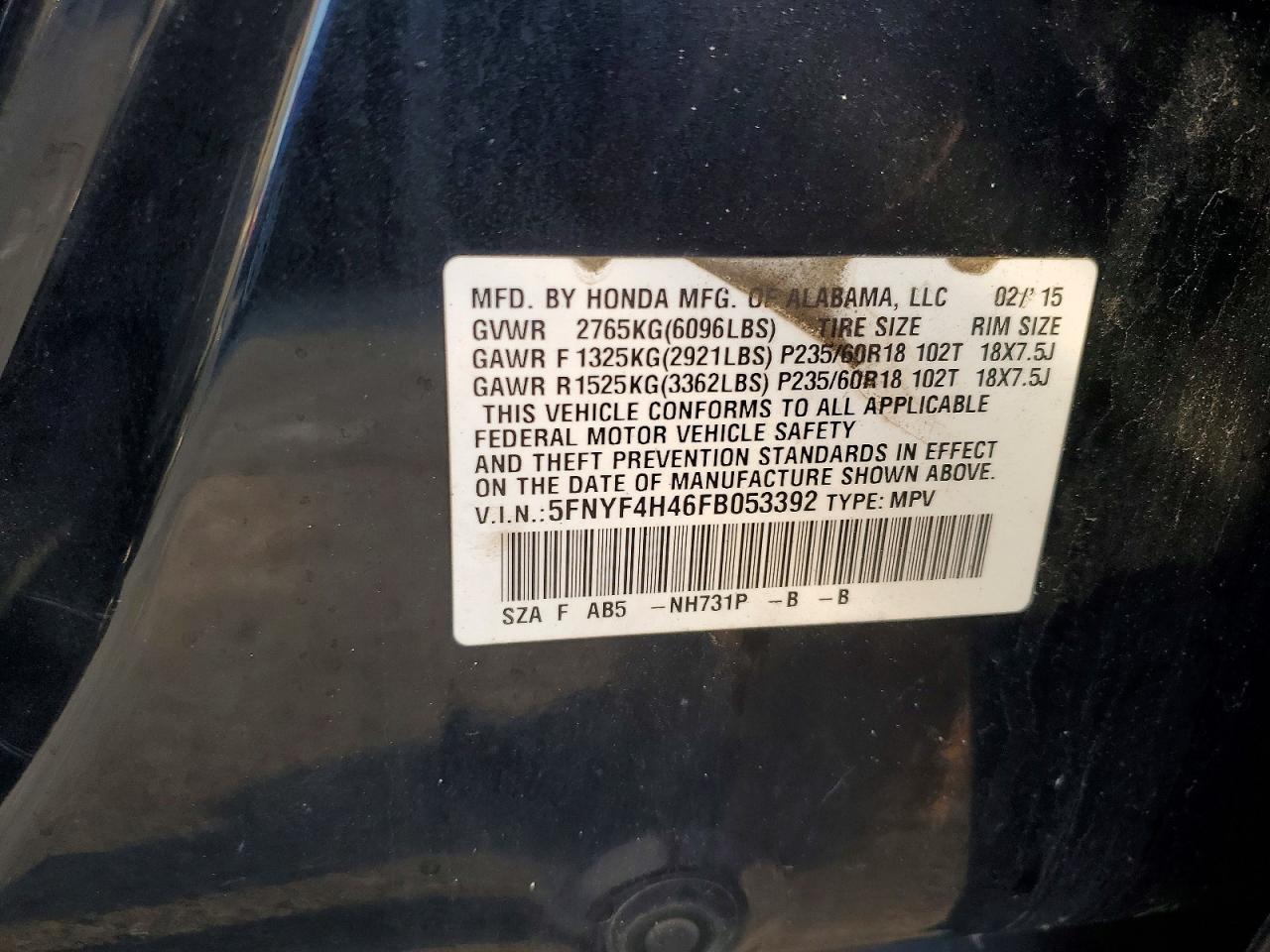 2015 HONDA PILOT