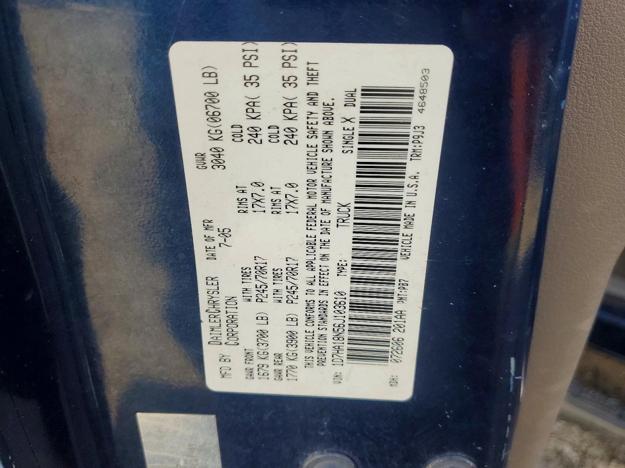 2006 DODGE RAM 1500