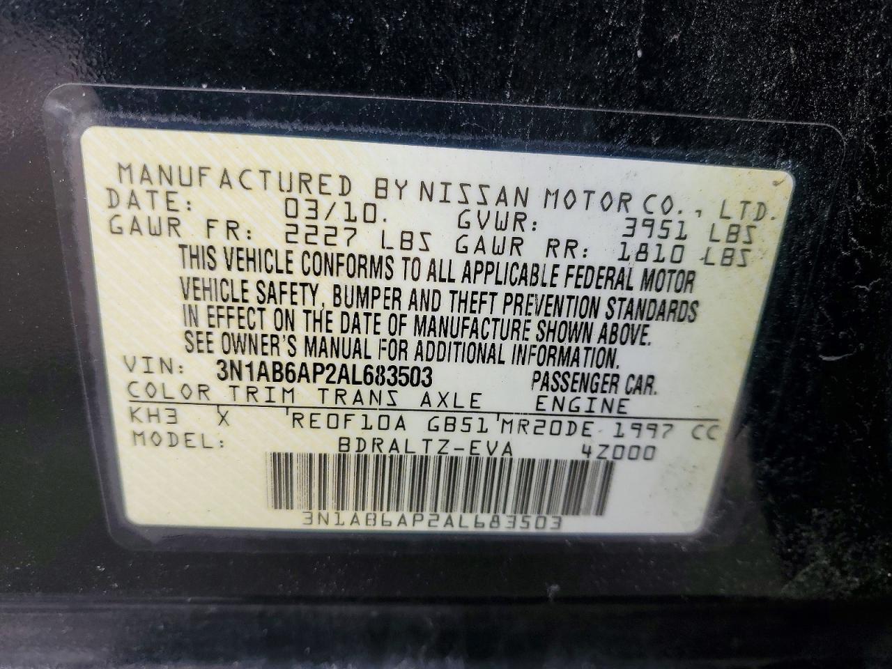 2010 NISSAN SENTRA