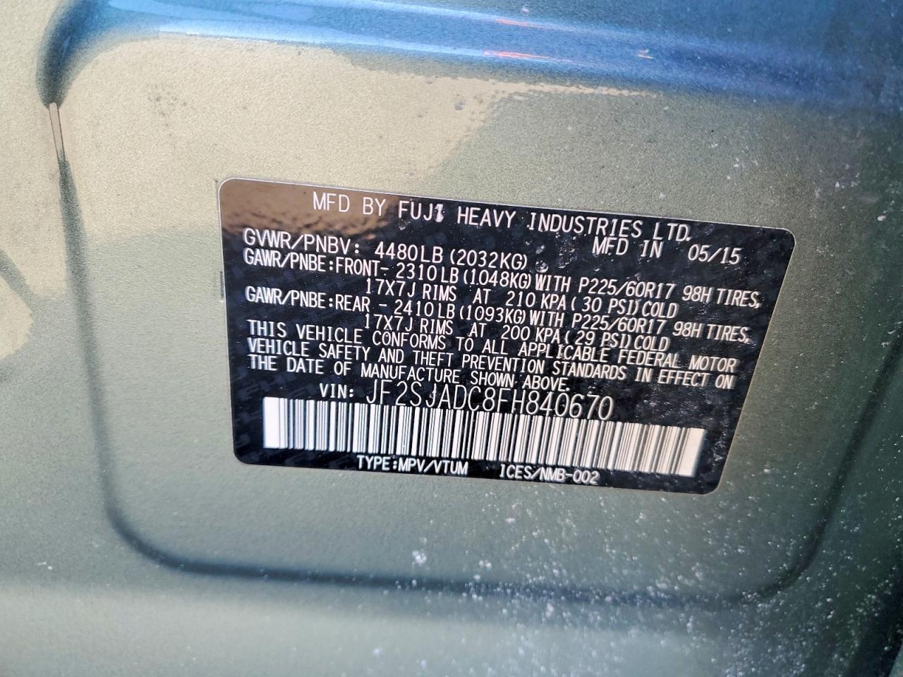2015 SUBARU FORESTER