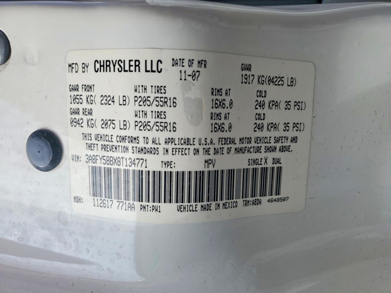 2008 CHRYSLER PT CRUISER