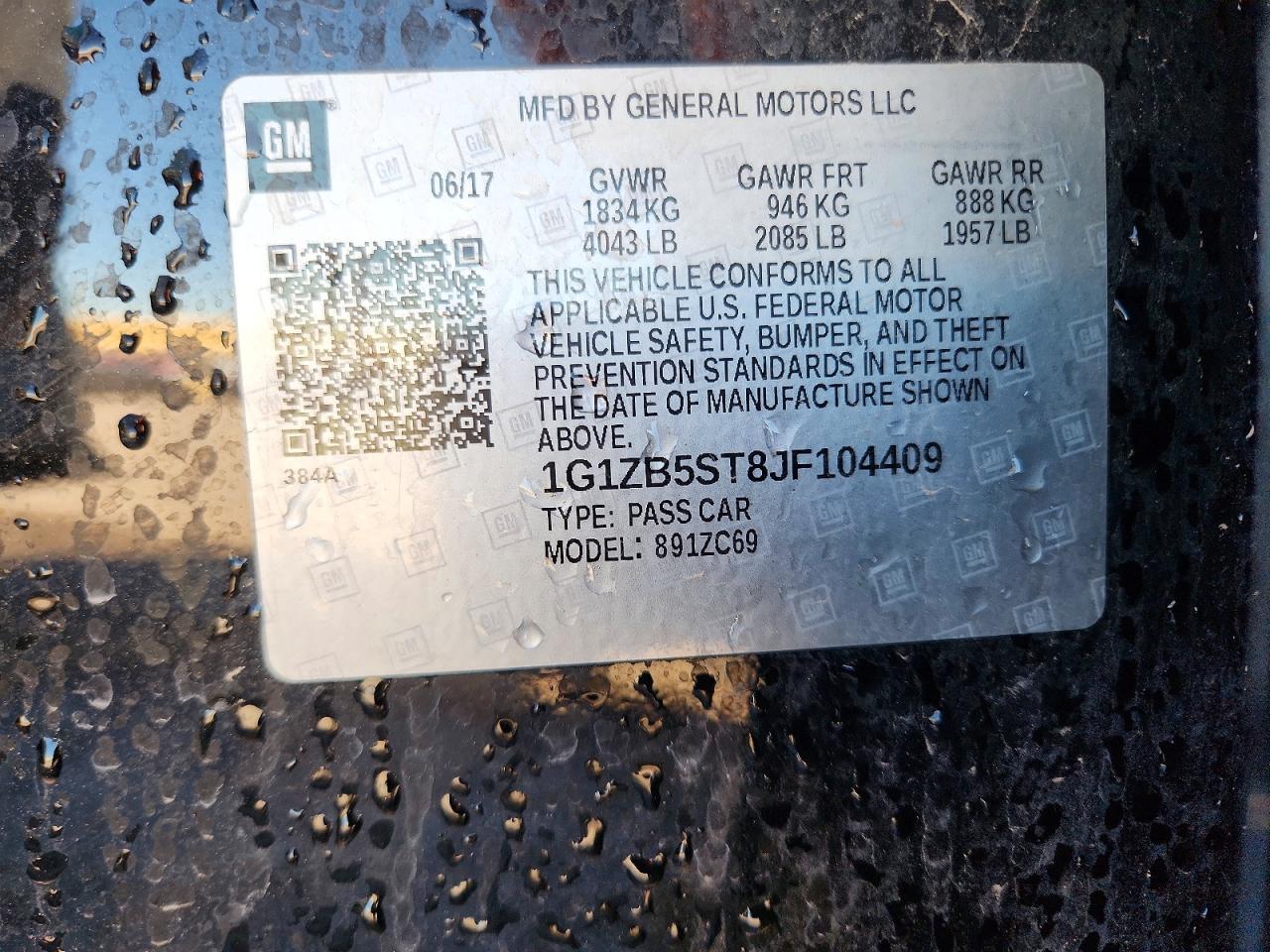 2018 CHEVROLET MALIBU