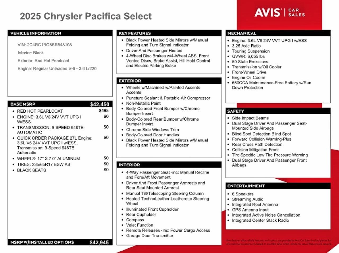 2025 CHRYSLER Pacifica