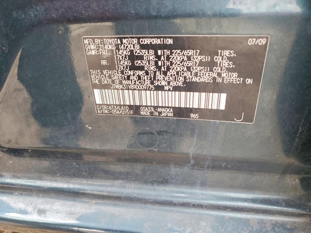 2009 TOYOTA RAV4