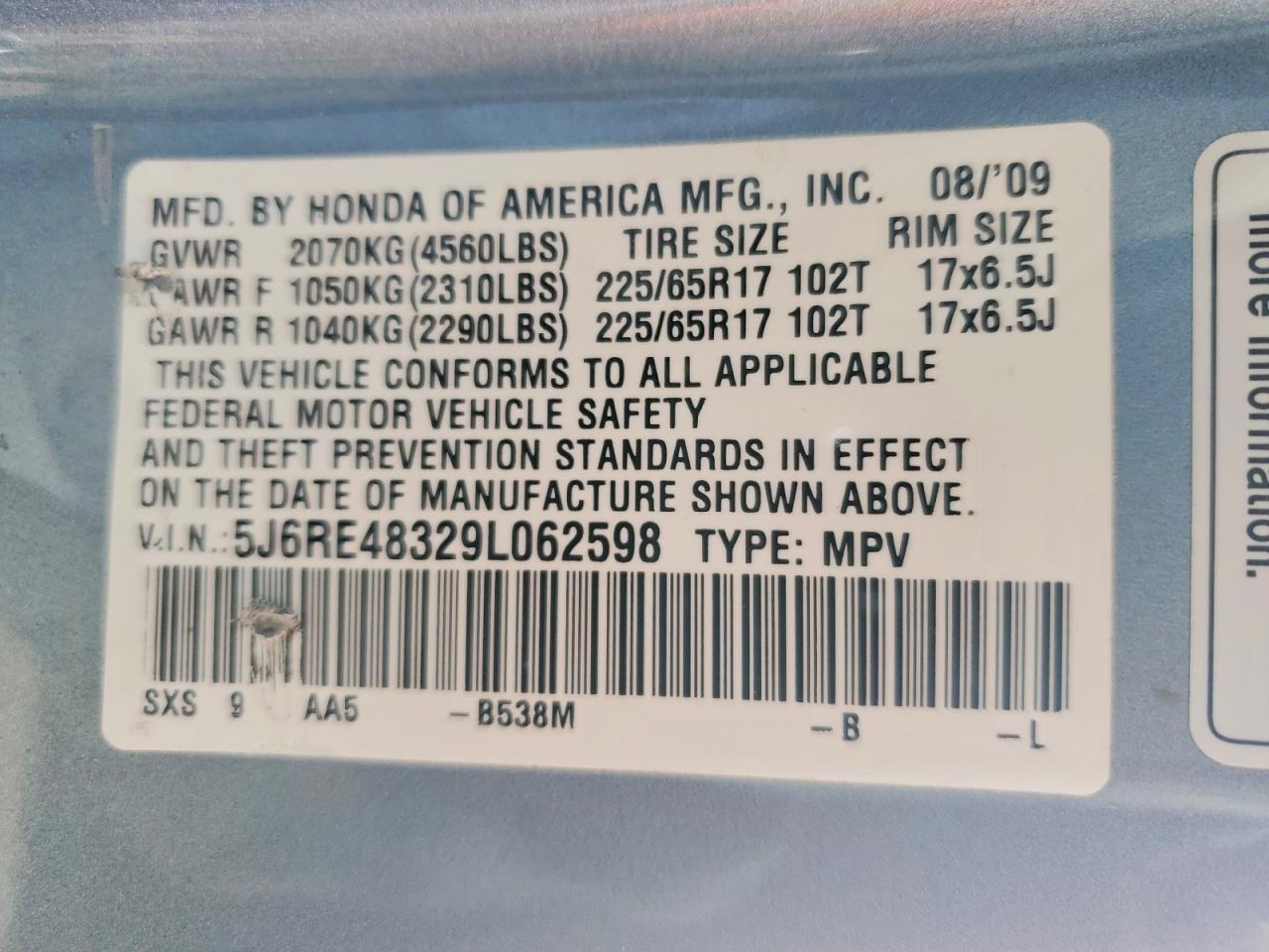 2009 HONDA CR-V