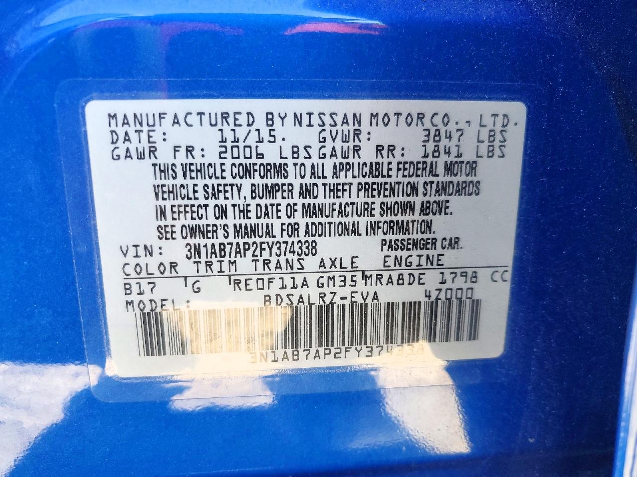 2015 NISSAN SENTRA