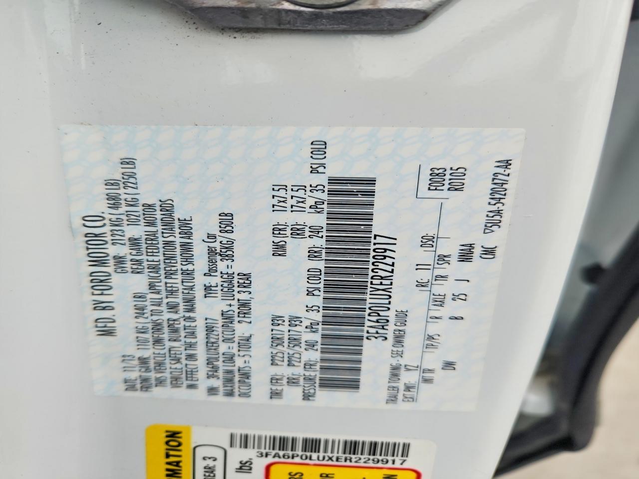 2014 FORD FUSION