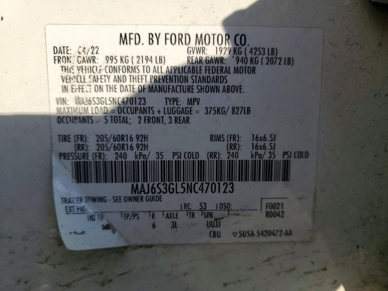 2022 FORD EcoSport