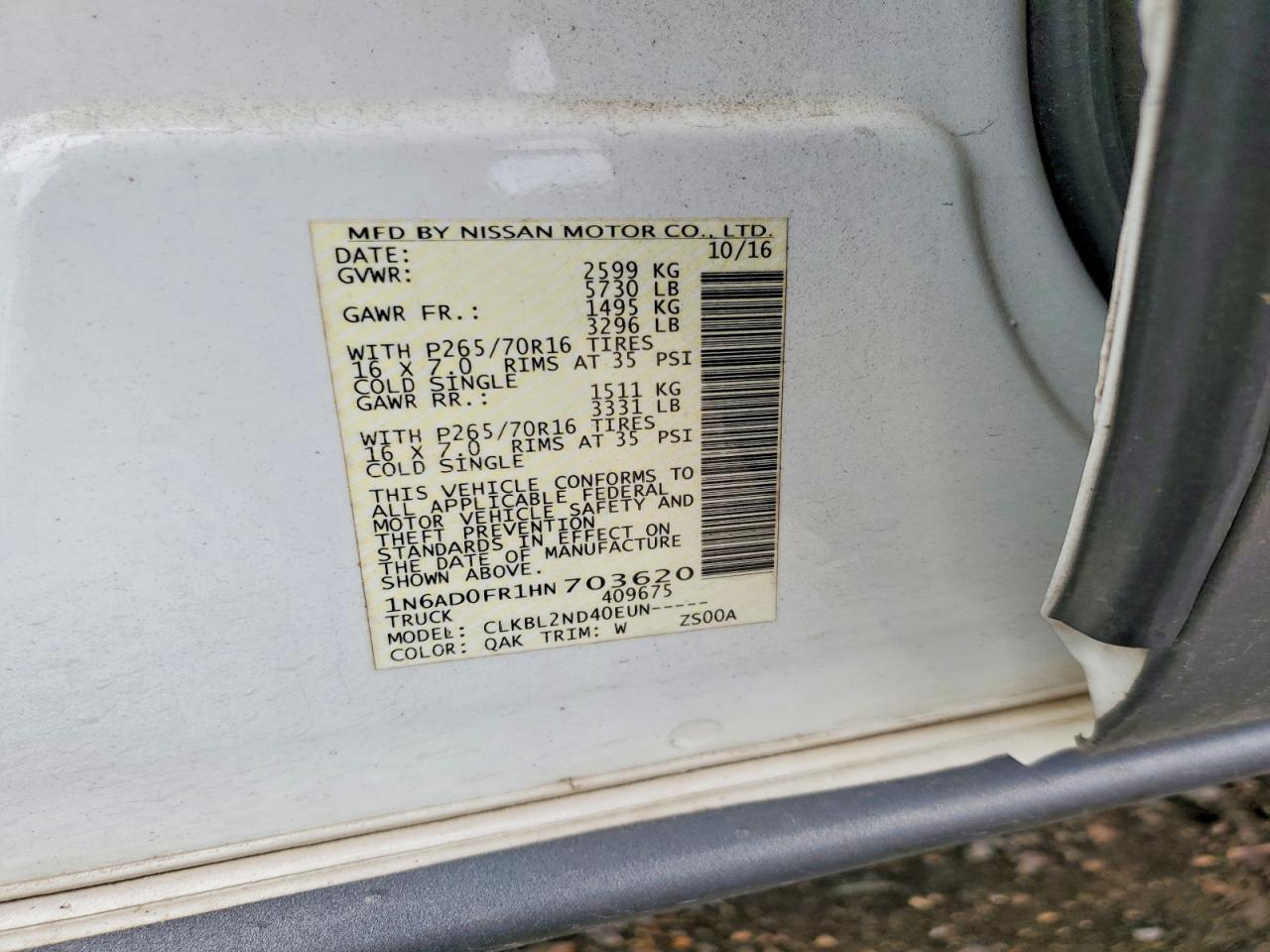 2017 NISSAN Frontier