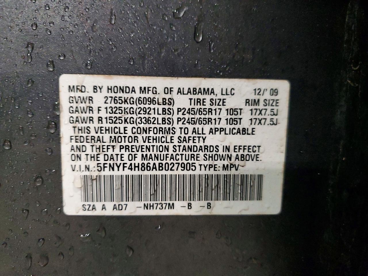 2010 HONDA PILOT