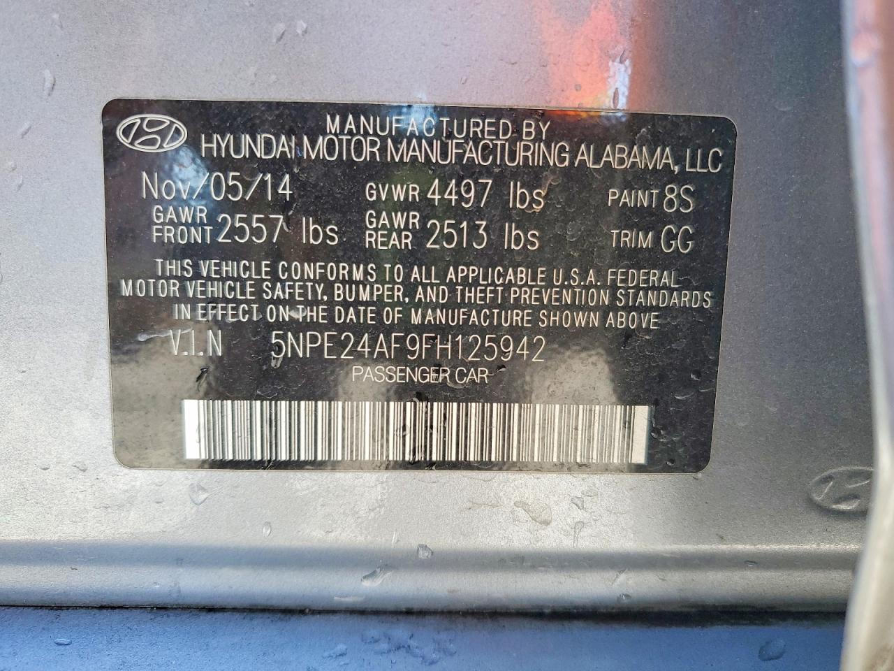 2015 HYUNDAI SONATA