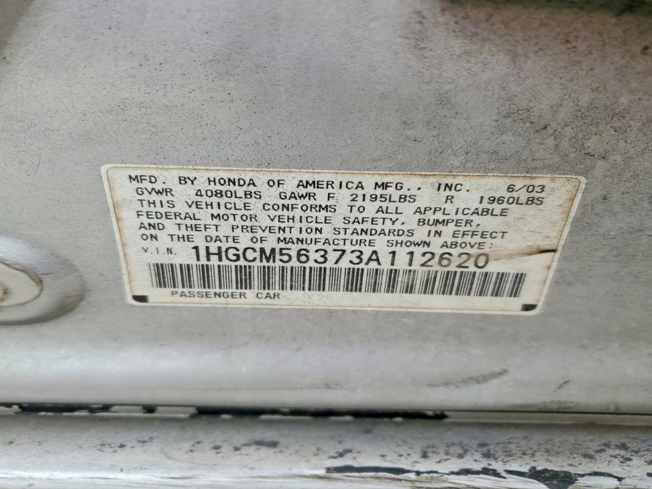 2003 HONDA ACCORD