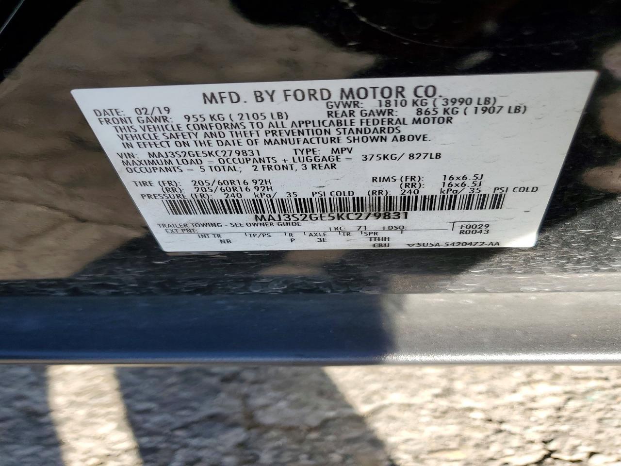 2019 FORD EcoSport