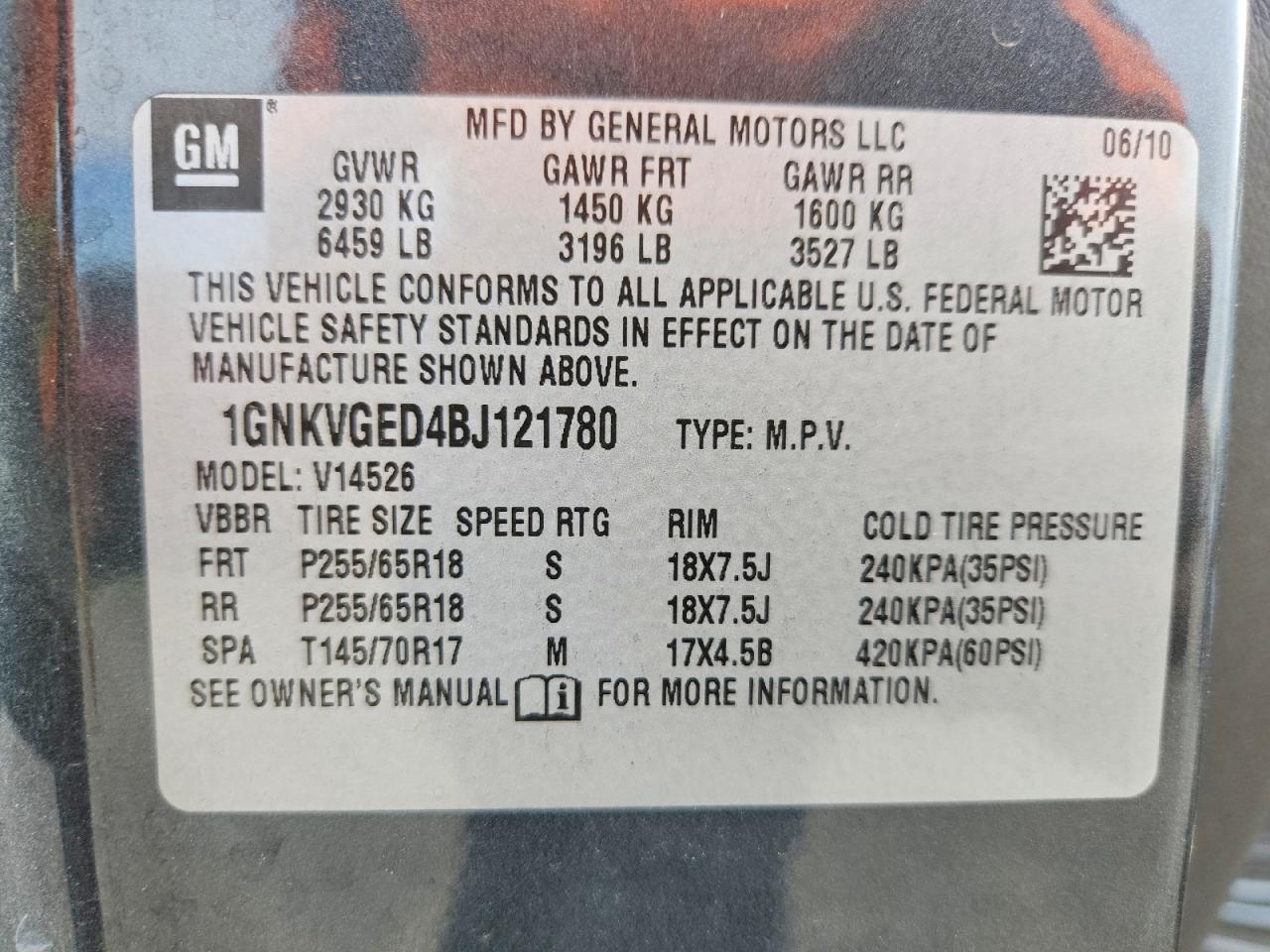 2011 CHEVROLET TRAVERSE