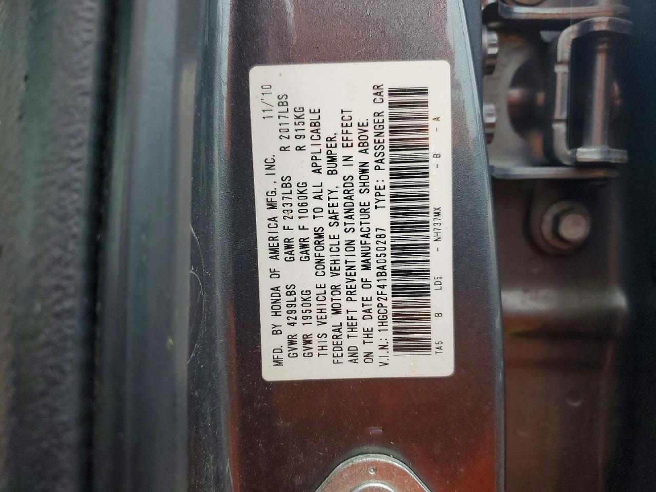2011 HONDA ACCORD