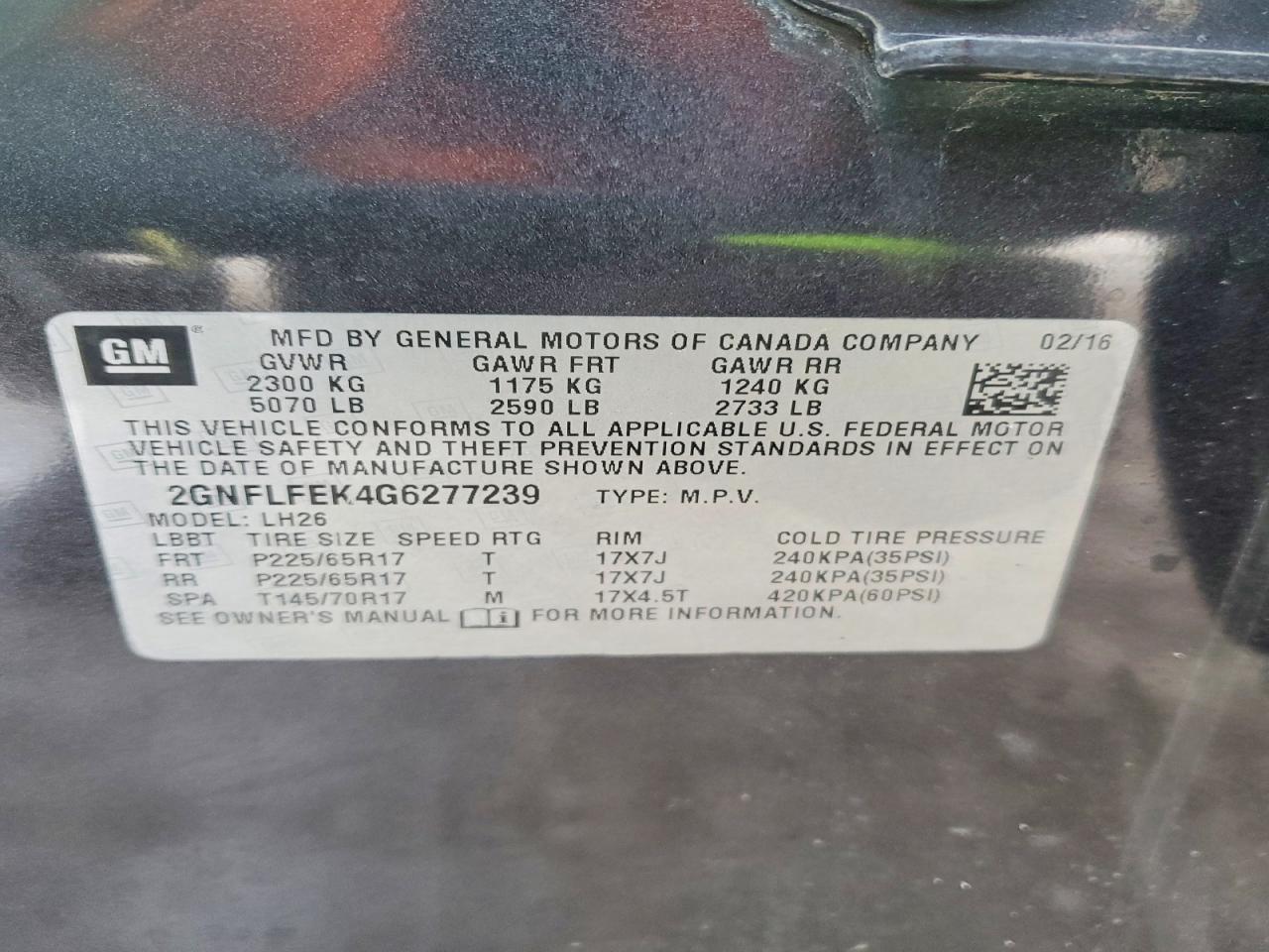 2016 CHEVROLET EQUINOX