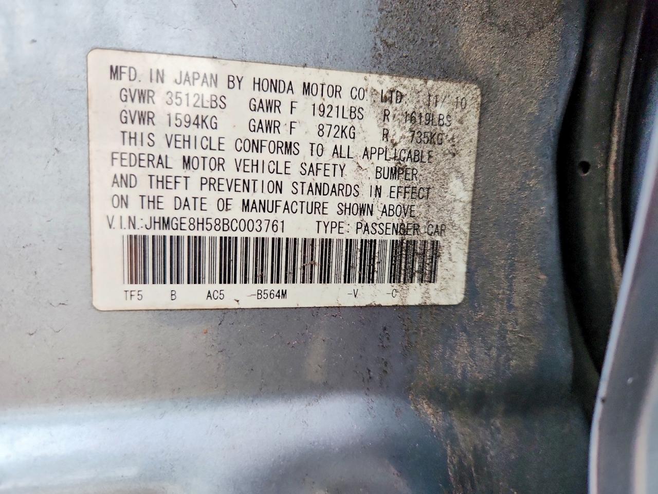 2011 HONDA FIT